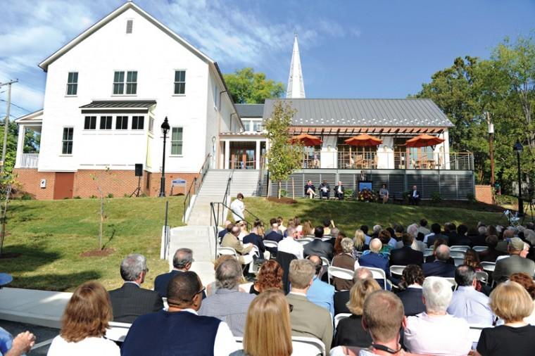 Dean Hank Dobin of Washington and Lee University dedicates the schools new Hillel house, a $4 million, 7,000-square-foot facility funded by private gifts, in September 2010. (Kevin Remington / Washington and Lee)