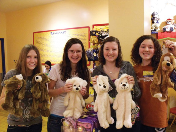 Jeanne Wilkinson and her friends made Build-A-Bears for their youth group’s Hanukkah Hugs program.