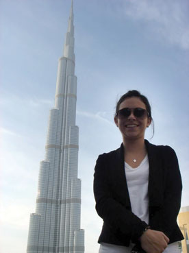 Washington University business student Danielle Rubin during a recent trip to United Arab Emirates. 