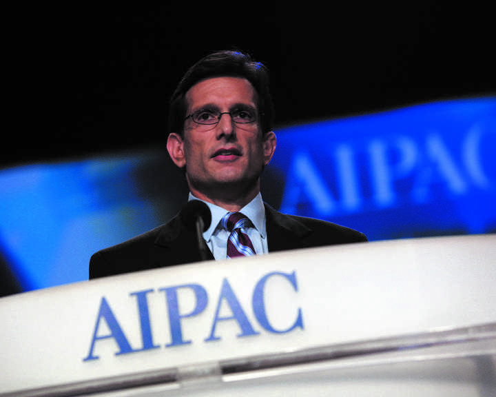 Rep. Eric Cantor (R-Va.), the House majority leader, addressing the annual policy conference of the American Israel Public Affairs Committee, May 22, 2011. Handout photo