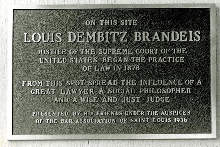 Justice Brandeis and St. Louis -- a short history