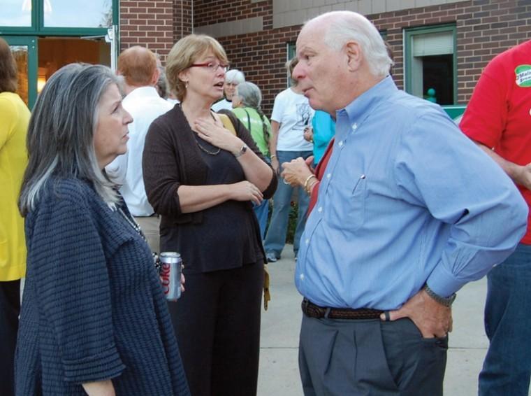 
Susie Turnbull, left,
then the chairwoman of the Maryland Democratic Party, chatting with
U.S. Sen. Ben Cardin (D-Md.) at a party event in October 2010.
Cardin and Turnbull, now the chairwoman of Jewish Women
International, participated in a meeting of Jewish leaders and
Democratic senators on July 13, 2011. Photo: Edward Kimmel via
Creative Commons
