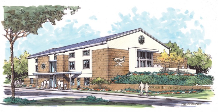 An artists rendering of the new Nusach Hari Bnai Zion building
at 650 N. Price Road in Olivette.
