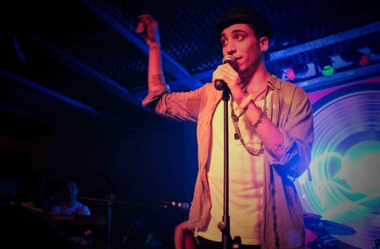 Can Bonomo, shown performing at an Istanbul club in March 2011,
is the first Turkish Jew to represent his country in the Eurovision
song contest.
