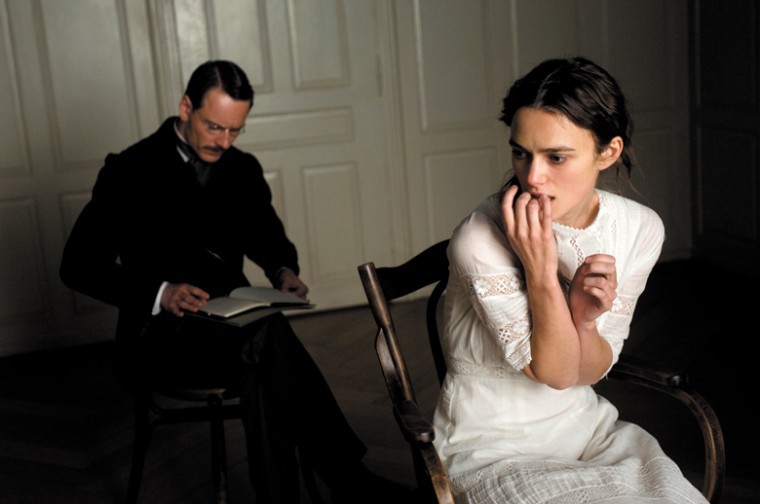 From left, Michael Fassbender as Carl Jung and Keira Knightley
as Sabina Spielrein.
