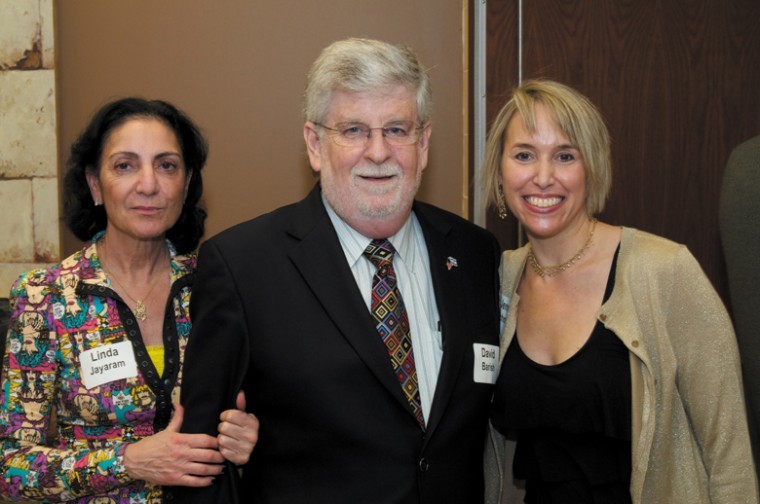(From left) Linda Jayaram, David Barish and St. Louis Chapter
Hadassah President Jenny Schmitz are pictured at the Hadassah event
Feb. 14, called, ‘A Love Story - Linda Jayaram, David Barish and
Hadassah. The program highlighted the medical progress of Multiple
Sclerosis patient Jayaram as a participant in a trial of stem cell
therapy for MS at Hadassah Medical Organization in Jerusalem.

