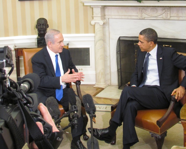 Israeli Prime Minister Benjamin Netanyahu and President Obama meet March 5, 2012 in the White House Oval Office to discuss coordinating policy on Iran.
