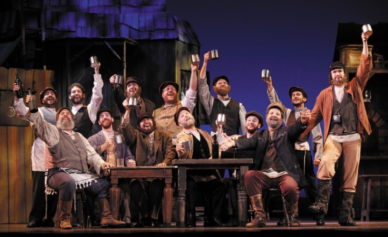 John Preece (first row, at left) leads the cast of ‘Fiddler on the Roof’ at Peabody Opera House.
