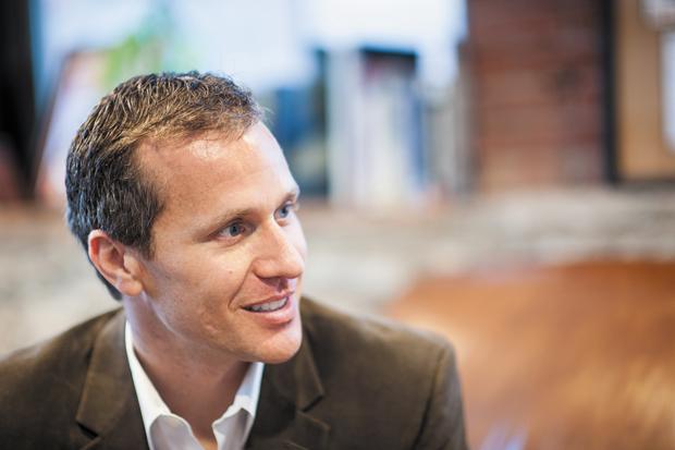 Eric Greitens is pictured at his downtown office. 
