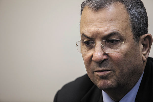 Israeli Defense Minister Ehud Barak during an Independence Party meeting at the Knesset on May 21.

