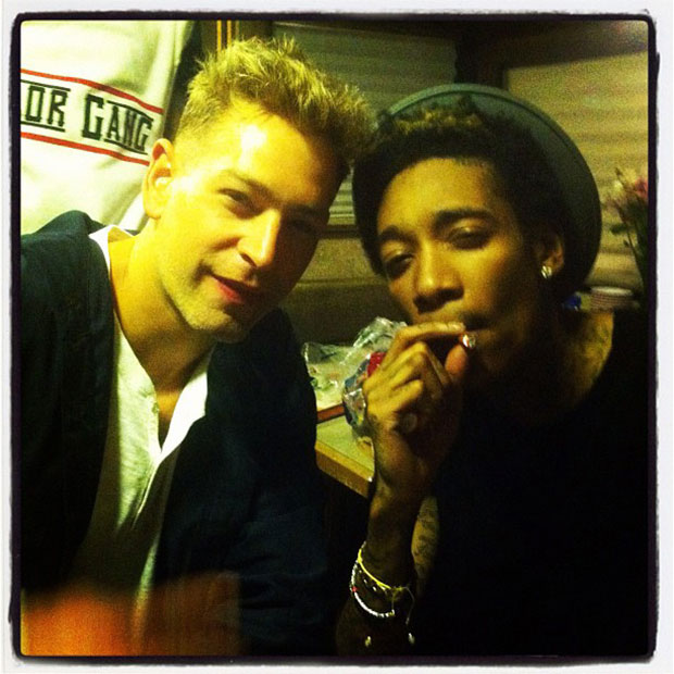 Matisyahu used Instagram to broadcast his newest look (no kipah) in aphoto with rapper Wiz Khalifa, June 4, 2012.
