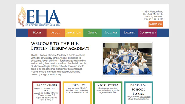 H.F.+Epstein+Hebrew+Academy+unveils+new+website