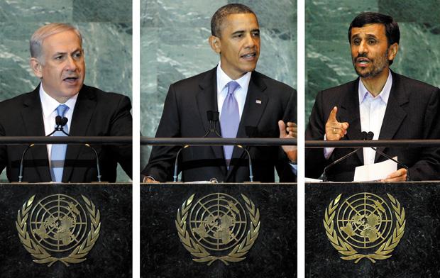 Left+to+right%2C+Israeli+Prime+Minister+Benjamin+Netanyahu%2C+President+Obama+and+Iranian+President+Mahmoud+Ahmadinejad+addressing+the+U.N.+General+Assembly+in+2011.+Israeli+officials+told+the+Israeli+media+that+Obama%E2%80%99s+refusal+to+meet+with+Netanyahu+at+this+this+year%E2%80%99s+General+Assembly+is+a+sign+of+tension+over+Iran+policy.+Photos+courtesy+U.N.%C2%A0%0A