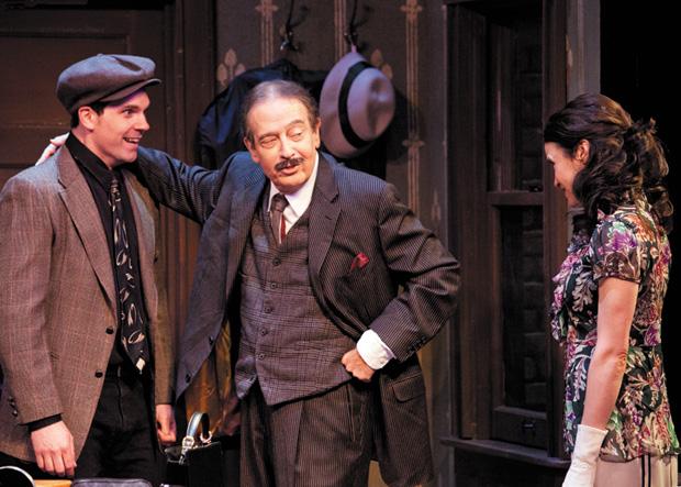 New Jewish Theatre’s ‘Jacob and Jack’ earned four Louie Award nominations. From left are Justin Ivan Brown, Bobby Miller and Julie Layton. Photo: John Lamb
