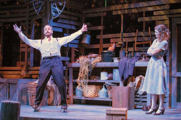 ABOVE AND BELOW RIGHT: Meghan Maguire and Shaun Sheley perform in the New Jewish Theatre production of ‘Talley’s Folly.’  Photo: John Lamb
