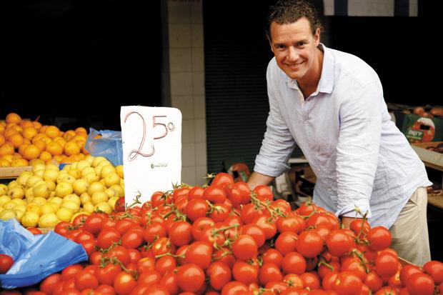 Tom Franz, winner of ‘MasterChef-Israel’ is pictured in a Tel Aviv market. 