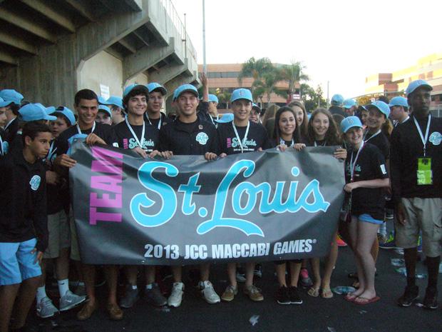 Members of the St. Louis delegation pose for a photo during this year’s Maccabi Games. (Photos courtesy: JCC)