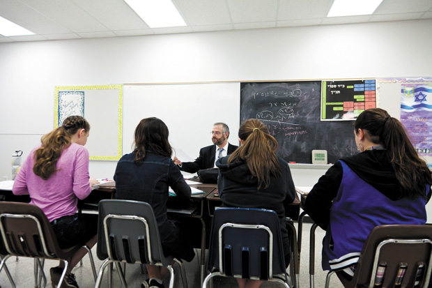 Rabbi Moshe Shulman teaches a class at Yeshivat Kadimah High School. Private religious schools in Missouri could benefit from a proposed tax credit program. Photo: Lisa Mandel