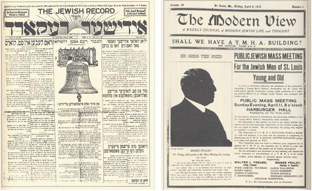 Early Jewish newspapers included The Jewish Record and The Modern View.  