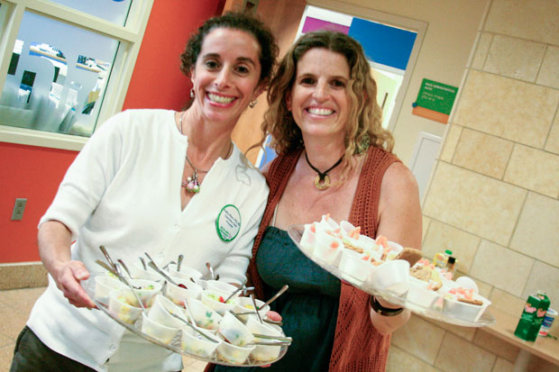 All the Right Ingredients keynote speaker Kathy Mora, RD, PhD, with Elisa Heligman Recht, event chair. Mora will be speaking about the nutrition and economics of store bought vs. homemade.