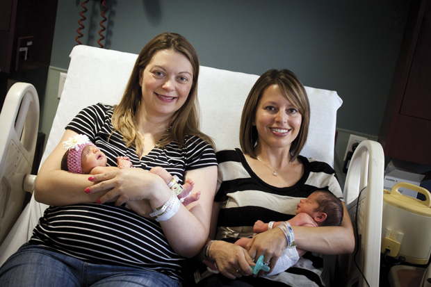 April+Levison%2C+left%2C+of+Chesterfield%2C+served+as+a+surrogate+and+delivered+twins%2C+a+boy+and+a+girl%2C+for+her+sister-in-law%2C+Michelle+Rosch%2C+right%2C+after+Rosch+was+diagnosed+with+breast+cancer+at+age+27+and+tested+positive+for+the+BRCA+2+gene+mutation.