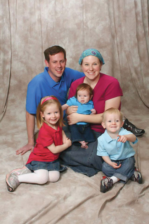 Jeremy and Kelli Brown and three of their four children, Abby, Josh and Asher.  