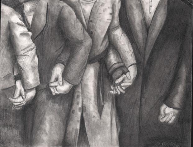 Christian Brothers College High School student Kevin Herber’s 1st place entry, ‘Hands Through Struggle.’