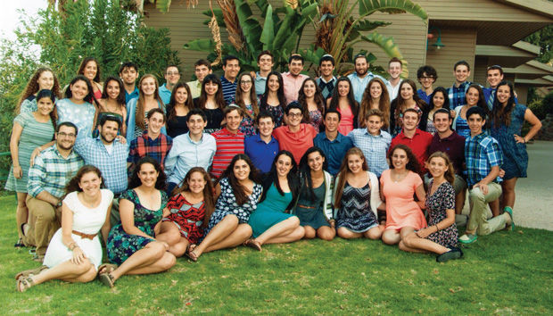 Rachel Krug (bottom row, third from right) is pictured with her group while they spent time in the north of Israel.