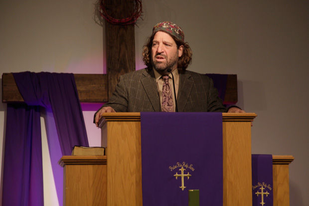 Rabbi Randy Fleisher of Central Reform Congregation speaks at a service held by St. Louis clergy after the grand jury announcement was released Nov. 24. Photo: Philip Deitch