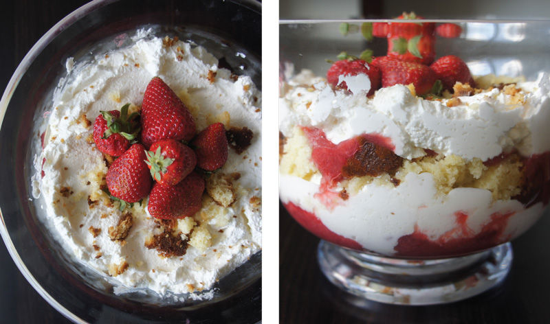 Strawberry rhubarb trifle requires no baking and only minimal cooking. (Shannon Sarna)