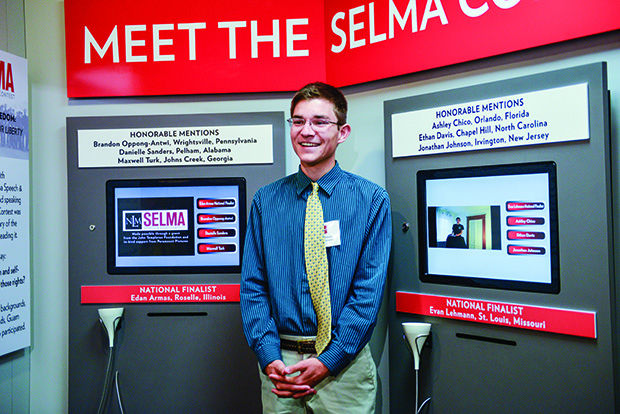 Evan Lehmann tied for first place in the national Selma Speech & Essay Contest, sponsored by the National Museum of Liberty in Philadelphia.