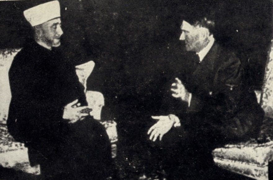 Mufti Amin el-Husseini meeting with Adolf Hitler in Berlin on Nov. 28, 1941. (The Wyman Insitute)