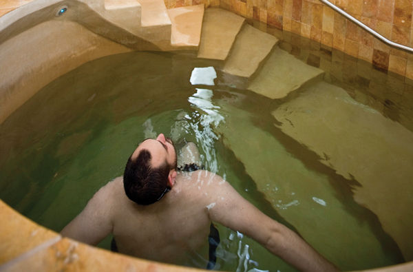 A man using the mikvah at Mayyim Hayyim, a community ritual bath in the Boston suburbs. Photo courtesy of Mayyim Hayyim