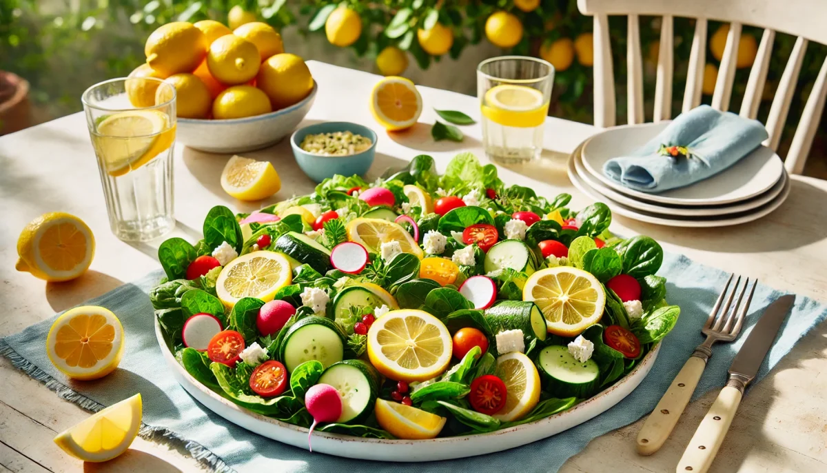 Lemony Summer Greens Dinner Salad