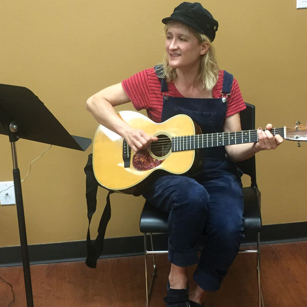 Jill Sobule, best known for her 1995 hit, ‘I Kissed A Girl,’  wrote the music for a new interpretation of ‘Yentl’ coming to the New Jewish Theatre.  Above, Sobule is pictured during a recent visit to the Jewish Community Center. Photo: Ellen Futterman 