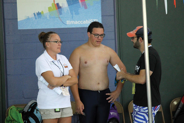For teen Jared Steele (center) of Texas City, Texas, coming to the Maccabi  Games marked the first time he had left his home state and a rare opportunity to be surrounded by Jewish peers. Photo: Eric Berger