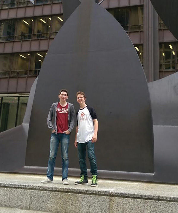 Left to Right: Harrison Friedman and Ezra Schwarz explore The Picasso in downtown Chicago. Photo courtesy of Harrison Friedman.
