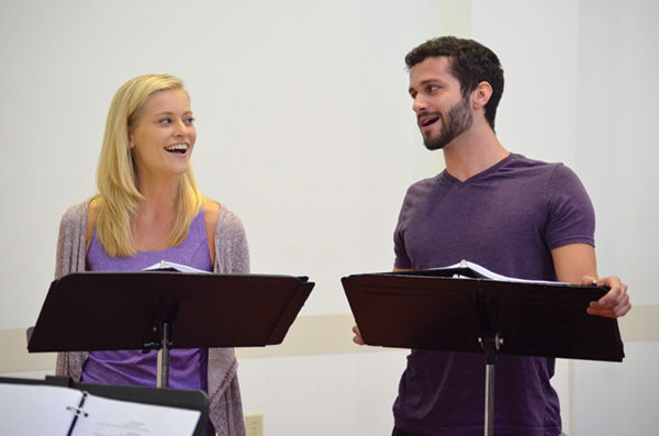 Kathryn Boswell and Michael Williams rehearse for the The Rep’s production of ‘Follies.’