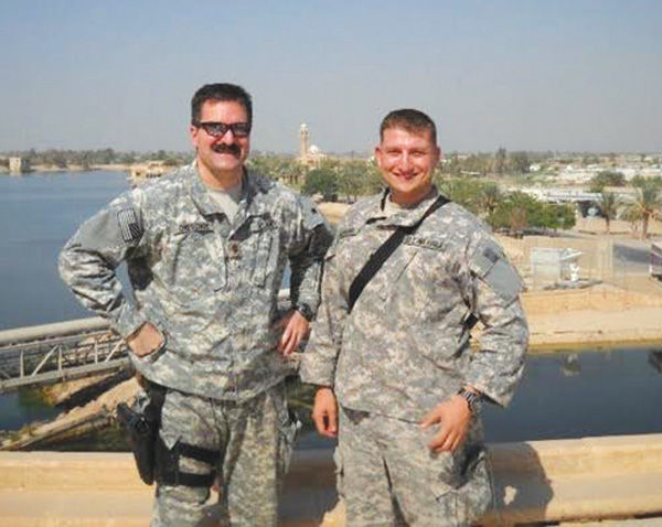 Jonathan Eizenberg (above: right), who works at Scott Air Force base, has served for 16 years in the Air Force. Photo courtesy of Jonathan Eizenberg.