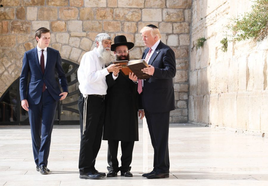 President Donald Trump and Jared Kushner, left, at the Western Wall in Jerusalem on May 22. Photo: Israel Bardugo
