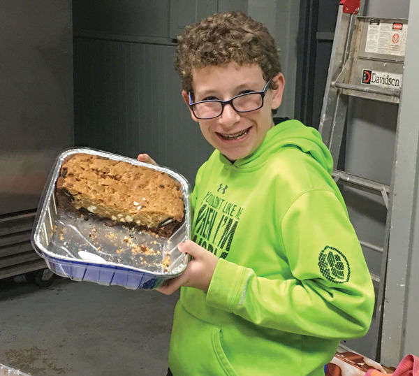 Caleb helped to provide homeless families with sweet treats for his mitzvah project; through the Tzedek Committee of Congregation Shaare Emeth.