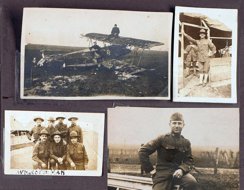 Family photos of U.S. veteran William Rothman’s World War I service.