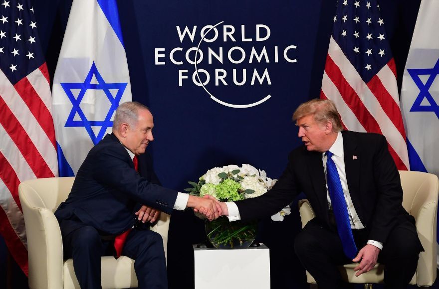 Israeli+Prime+Minister+Benjamin+Netanyahu+and+U.S.+President+Donald+Trump+meet+in+Davos%2C+Switzerland+on+the+sidelines+of+the+World+Economic+Forum.+%28GPO%2FAmos+Ben-Gershom%29