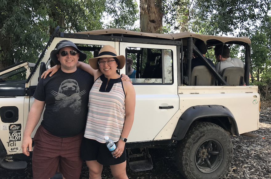 Andrew and Amy Kleinerman, pictured on a trip to Israel, are intermarried like two-thirds of Bay Area Jewish couples aged 18 to 34. (Courtesy of Amy Kleinerman)