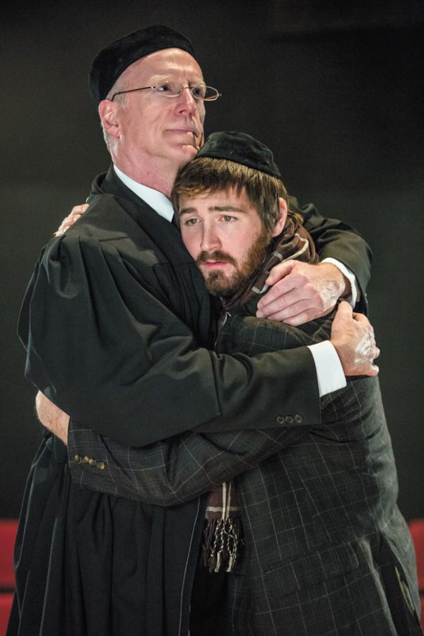 John Flack performs as Rabbi Mortera and Rob Riordan as Spinoza in the NJT’s production of ‘New Jerusalem.’ Photo: Eric Woolsey