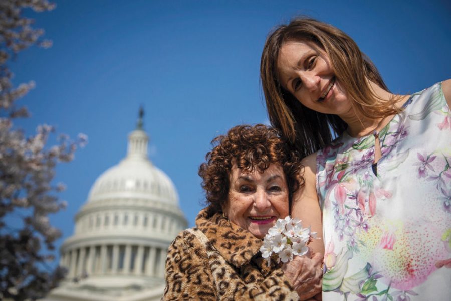 Sonia Warshawski (left) and her granddaughter (and filmmaker) Leah Warshawski stand outsidae the Capitol in Washington, D.C., in April 2018 for Holocaust Remembrance Day. Members of Congress watched Leah’s documentary ‘Big Sonia’ at the Capitol on April 12.