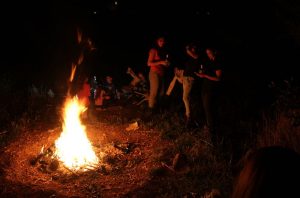 Lag b’Omer celebrants lit traditional bonfires despite warnings by the fire department citing temperatures in the 90s and dryness. (Ben Sales)