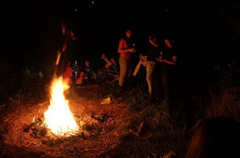Lag b’Omer celebrants lit traditional bonfires despite warnings by the fire department citing temperatures in the 90s and dryness. (Ben Sales)