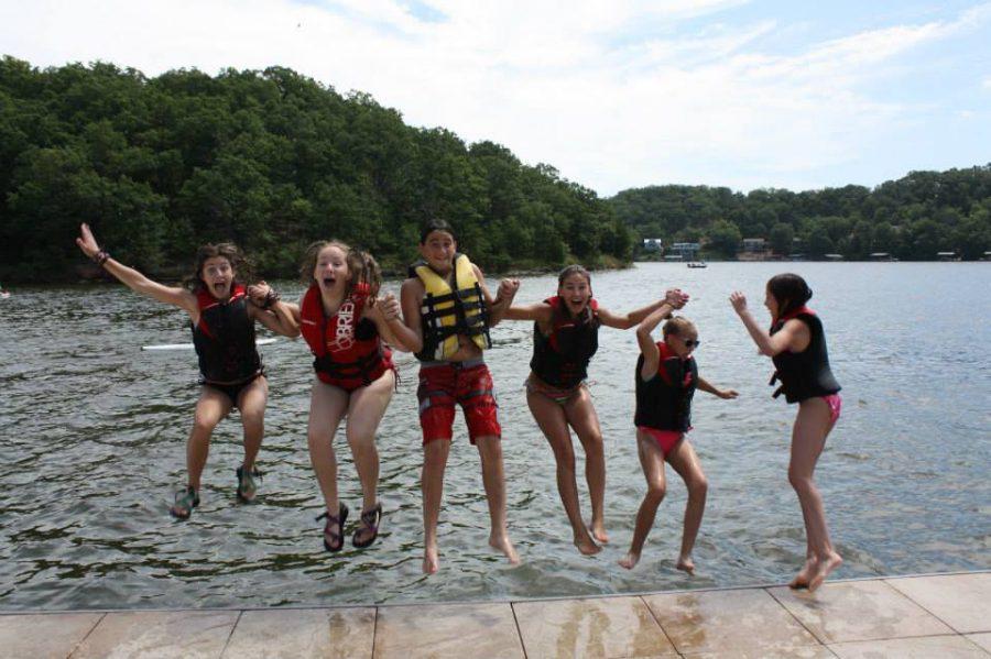 Kids attending the J’s Camp Sabra have fun at the dock. File Photo