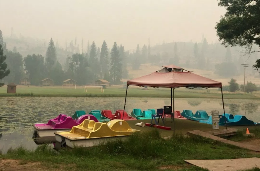Camp Tawonga was temporarily evacuated over concerns about smoky air from the Ferguson Fire near Yosemite National Park, July 30, 2019.. (Camp Tawonga/Julia Rose Kibben)